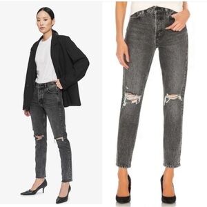 Anine Bing Brenda high rise tapered slim Jeans size 26 slate grey gray jeans
